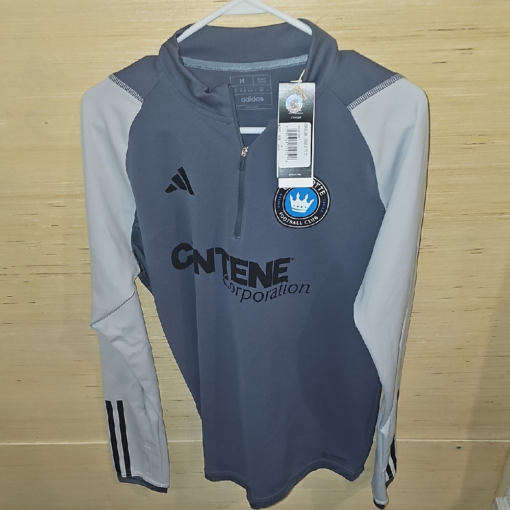Adidas Gray Long Sleeve Pullover Charlotte Fc